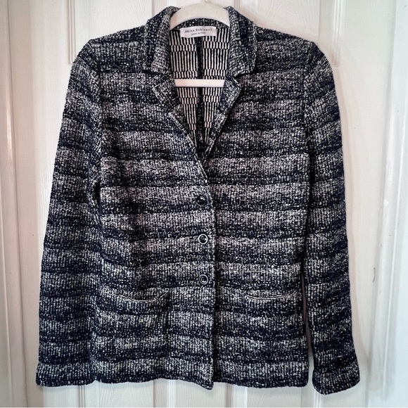 Amina RubinacciBlack and Gray Tweed Blazer Size 42